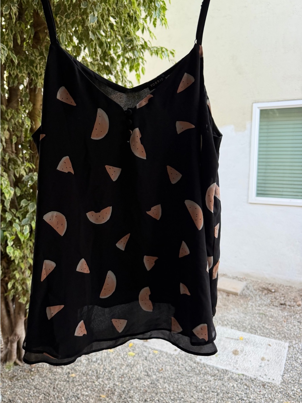 Torrid Black Pink Watermelon-Print tank Top